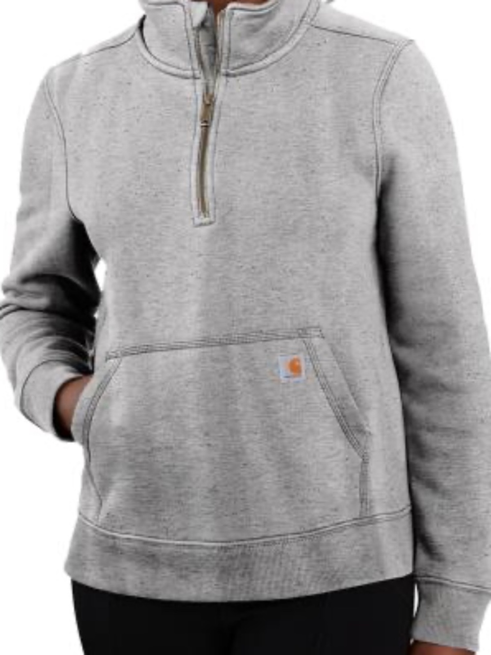Carhartt Clarksburg Quarter Zip Heather Gray Pullover Sweatshirt Size L